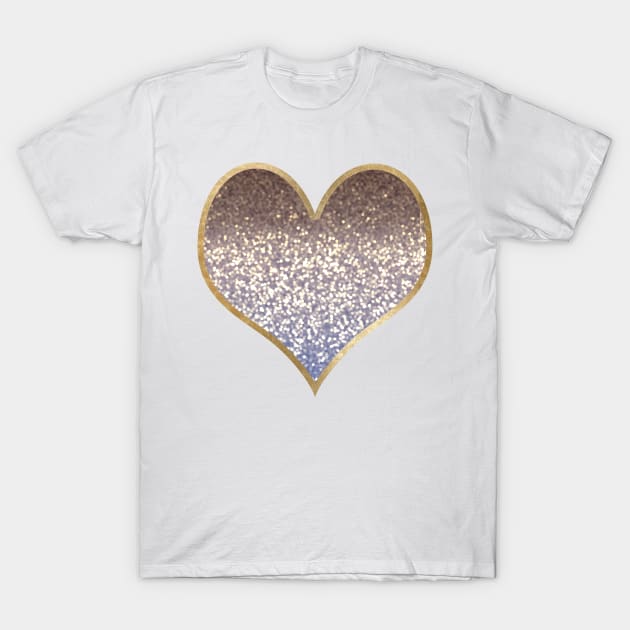 Heart - golden bleu gradient T-Shirt by RoseAesthetic
